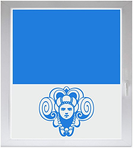INDIGOS UG Sichtschutzfolie Glasdekorfolie Fensterfolie mit Motiv satiniert Blickdicht - w253 Ornament - 1200 mm Länge - 500 mm Höhe Viereck - selbstklebend - matt - für Fenster