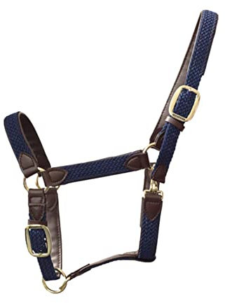 Kentucky - Geflochtenes Nylon Halfter COB - Navy - Leder