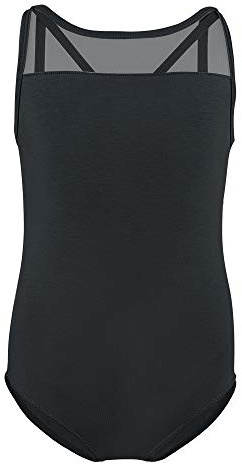 Soudittur Ballet Leotards for Girls Sleeveless Cotton Tank Tops for Dance Costumes Gymnastics Dancewear (Black, Tag 160 (height 150-160 cm,12-13 Years))