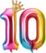 GoldOars 10 Ans Anniversaire Décorations Ballon Numéro Dégradé Arc-en-Ciel 40'' Couronne Fête