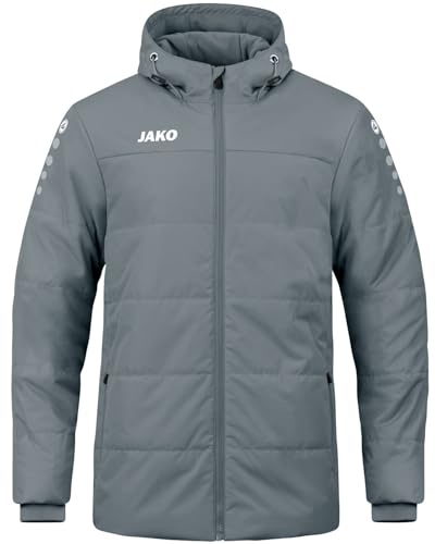 JAKO Herren Coachjacke Team mit Kapuze, Steingrau, L