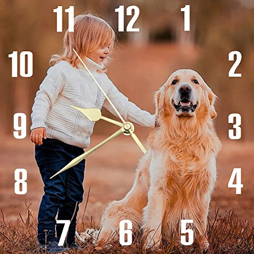 S&H&OU Orologio da parete personalizzato, orologi da parete con foto per l'arredamento del soggiorno con foto, orologio da parete silenzioso per bambini, orologio da parete con foto personalizzata