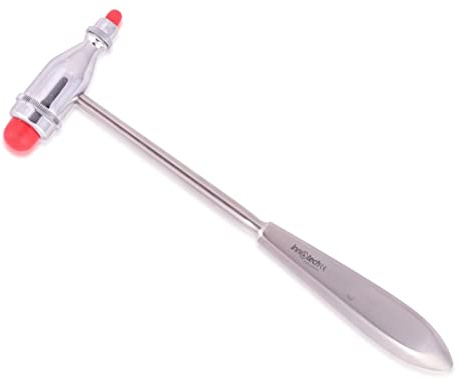 Innotech Tromner Marteau à réflexes neurologiques pour réflexes cutanés et réactions de surface (argenté/rouge)