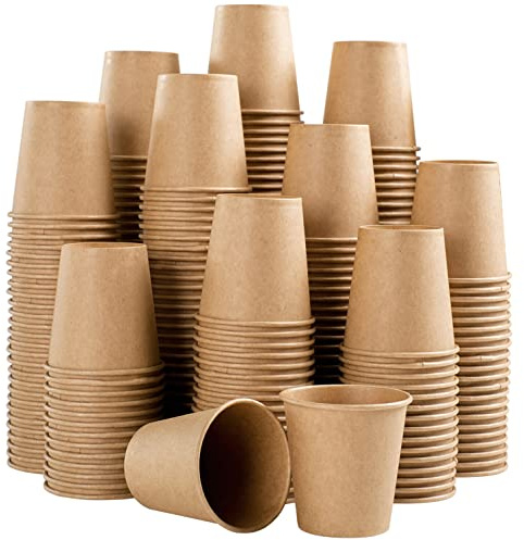Lamosi 600 Pack 3 OZ Kraft Paper Cups, Disposable Bathroom Cups, Small Mouthwash Cup, Hot/Cold Beverage Cup for Home, Kitchen, Stores