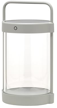 LUUK Studio NEU: Dimmbare LED Tischleuchte, Solar & Akku, warme Lichtfarbe und IP65 wetterfest, für Indoor & Outdoor geeignet, mobil und ohne Kabel für den Außenbereich, grau