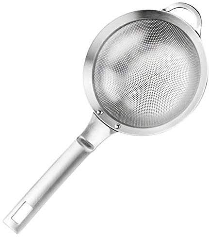 Mestolo per schiumarola a maglia fine in acciaio inossidabile di alta qualità per filtrare zuppe, latte di soia e altro ancora - Cucchiaio colino da cucina resistente per attività di cucina di piccol
