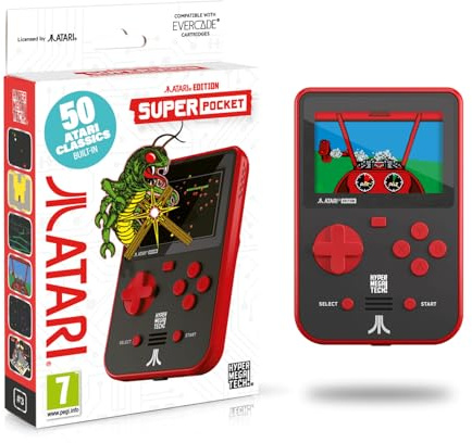 Just For Games Blaze Evercade Atari Super Pocket – handhållen elektronisk spelkonsol – röd – retro – Evercade plattform – 50 Atari Classics