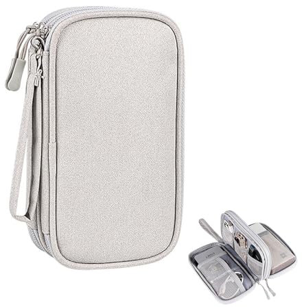 Kabeltasche Organizer - Tragbare Elektronik Zubehör Tasche für Reisen, Grau