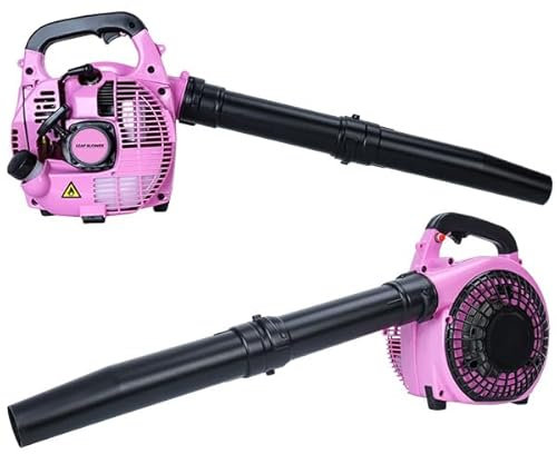 tinysiry Soffiatore per foglie a benzina, 26 cc, a 2 tempi, portatile, alimentato a gas, potente soffiatore a benzina da giardino, per la cura del prato, spazzaneve, colore rosa