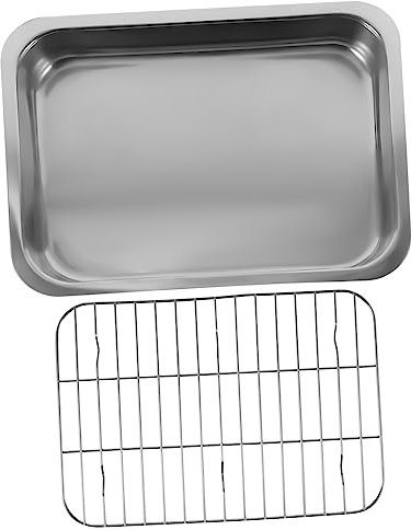 Ciieeo Bandeja para Hornear con Rejilla de Acero Inoxidable de Bandejas para Horno para Hornear de Cocina el Horno