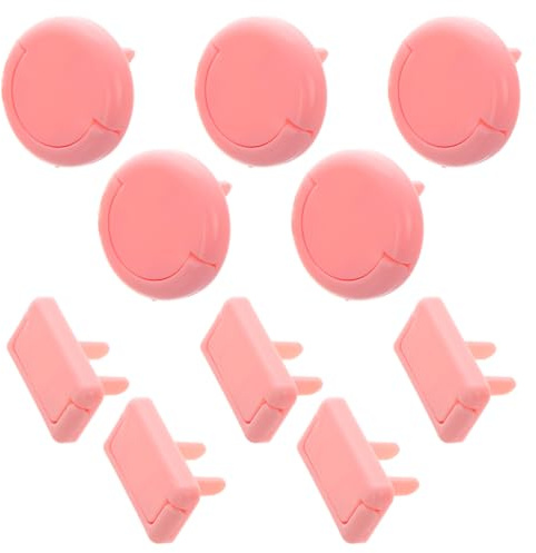 VICASKY 10piezas Del Zócalo Para Bebés Protector De Enchufe Prueba De Cubiertas De Enchufe De Pared Color Rosa