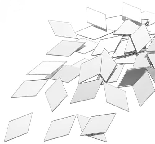 300 Stück kleine Spiegel zum Basteln Handwerk Spiegel Fliesen Spiegel Selbstklebend Mini Spiegel Mosaik Glasspiegel Spiegel Glasspiegelfliese für Kunst Wand Basteln Heimwerkerbedarf Heimdekoration