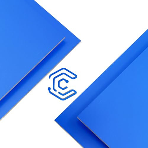 Creatorally Colored Plywood Sheets, Laser Cutter Wood Sheet 4pcs 300x300x3 mm, Colorul Basswood Board Engraving Materials for DIY CNC Cutting Wood Burning (Blue)