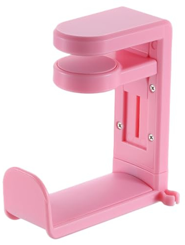 sourcing map Headphone Stand Holder 360 Degree Adjustable Clamp Desk Hook Clamp 0.39-1.65 Clamping Range PC Gaming Headset Stand for Headphone Earphone, Pink