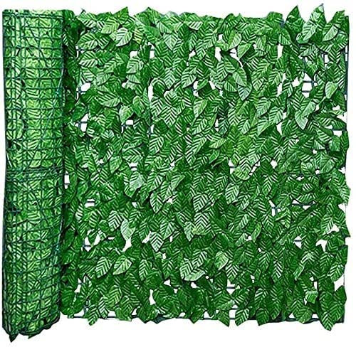 Künstlicher Heckenzaun als Sichtschutz mit künstlichem Efeuheckengitter, künstlichen Blättern, Sichtschutz für den Garten, künstlichen Pflanzen, Wandpaneelen für die Gartenterrasse im Freien