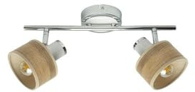 VoltShine Regleta - regleta con dos focos orientables, acabado cromo-blanco, dimensiones 16x36,5x10 cm