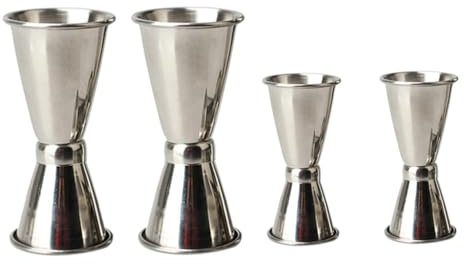 Tasse à Mesurer Double Tête en Acier Inoxydable, Lot de 4 Pièces