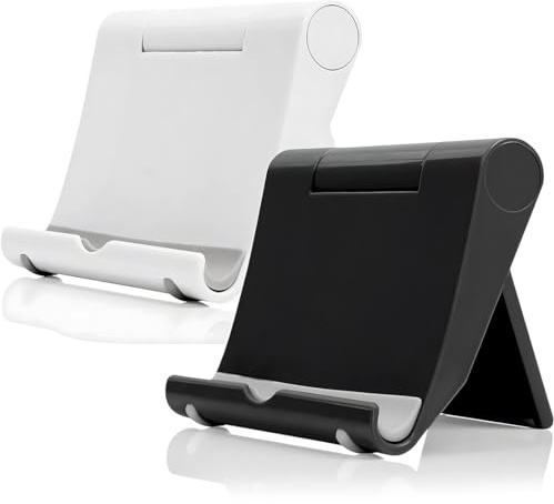 COYUN 2er-Pack Handyhalter,Handy Ständer Tisch Handyhalterung Tablet Ständer Handy Halter Kompatibel, faltbar, verstellbar, kompatibel mit Smartphones(schwarz,weiß)