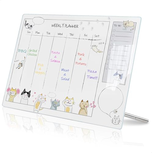 Pizarra Calendario, Pizarra Transparente, Borrable Organizador Semanal, Weekly Planner Colocado sobre El Escritorio, Planificador para La Planificación Semanal de La Oficina, Planes de Estudio, Acríli