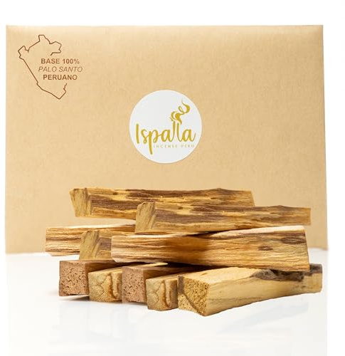 ISPALLA® Original PALO Santo Räucherholz 10 Stück (100g) - Nachhaltig & Handgefertigt in Peru, Duftholz für energetische Reinigung, Schutz und Harmonie / 100% natürlich und vegan