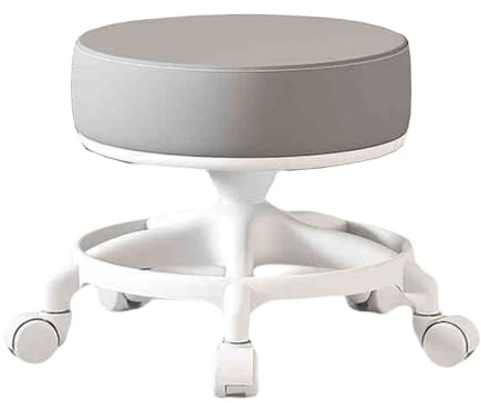 Siège à roulettes bas portable avec petite poulie, tabouret roulant pivotant à 360° pour cuisine et maison, chaise ronde facile à déplacer, idéal pour les espaces de travail et la détente
