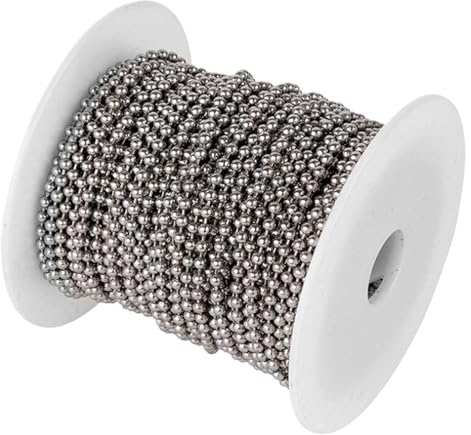 AMENGJ Catena a Palline Catene in Acciaio Inossidabile con Sfere di Perline da 10 m for Accessori for la creazione Gioielli collane(1.2mm Ball)