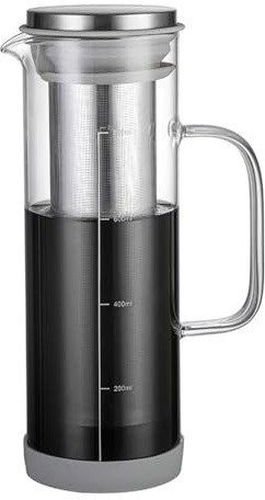 Dcfbkl Modernas cafeteras frías con funda, modernas jarras de infusión fría con filtro fácil de usar para jóvenes en casa