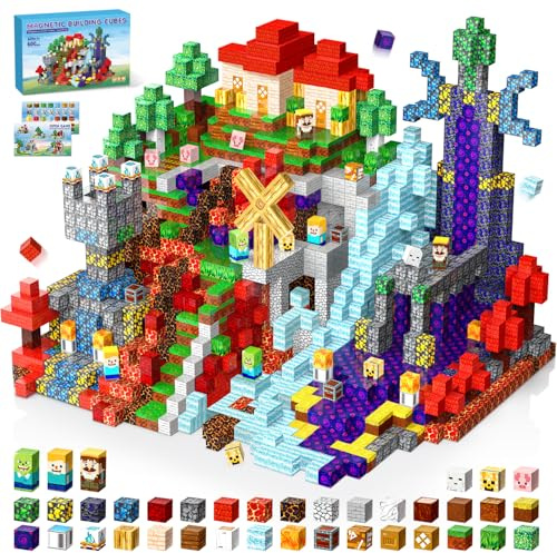 KCCHZ Magnetic Blocks, 600 PCS Magnetic Building Blocks, Stacking Magnets for Kids, STEM Constructions Magnet Blocks for Boys Girls Age 3+, Christmas Birthday Gifts