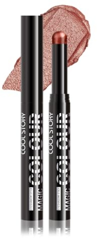 Crème Glitter Eyeshadow Stick, Crème Shimmer imperméable avec la terre mate & Metal Color Eyeshadow Stick, doigt mélangeable, idéal pour la peau mature (08 Rose Copper Shimmer)