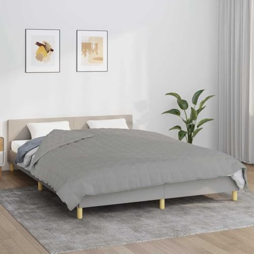 Holepyr viktfilt grå 200 x 225 cm 9 kg med bomullstyg, jämn viktfördelning, inre öglor för påslakan, ventilerande gosig filt för sömn, vardagsrum, camping, gästrum