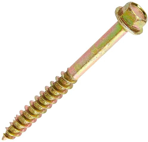 TIMCO Vis tire-fond avancées | Tête hexagonale | Pointe oblique | Jaune | 8,0 x 80 | Boîte de 50 (880SCSY)