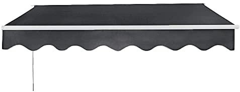 Panana Manual Awning Canopy Outdoor Patio Garden Sun Shade Shelter Top Fabric (2.5x2m, Grey)