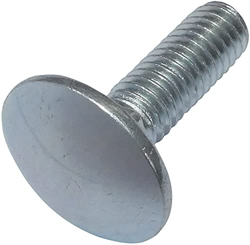 AERZETIX - Lot de 100 Boulons de Carrosserie/Charrue à Tête Ronde à Collet Carré - M6x20mm - en Acier Zingué - DIN 603