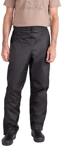 Mountain Warehouse Spray Mens Waterproof Overtrousers - Lightweight Ripstop Rain Pants with Half Zip Side Legs - for Spring Summer, Travelling & Outdoors Black (Regular Length) 4XL