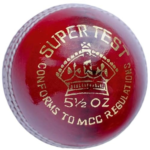 Palla da cricket, in pelle rossa, da uomo adulto