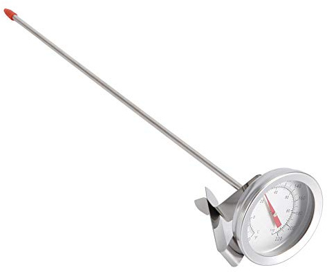 Jerliflyer Thermometer, 12.5inch Long Beer Making Clip on Large Dial Easy to Read 220℉ Thermometer for Fried Food Hot Chocolate Bar