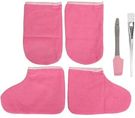 100pcs Tratamiento de Cera Juego de Manos y Pies Baños de Parafina Cepillo de Encerado Guante de Tela Rosa Cubierta de Pie Guantes de Cera de Parafina Juego de Calcetines Guante Desechable Cubierta