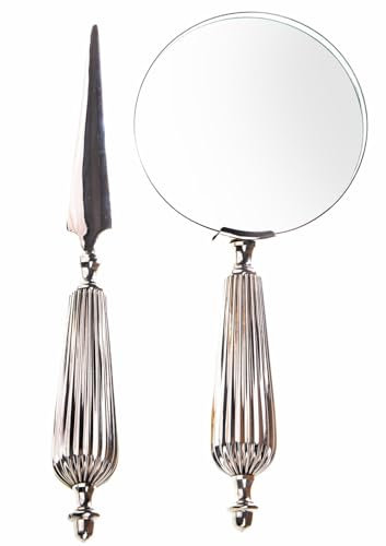 Schreibtisch Set Leselupe Brieföffner Silber Lupe Sehhilfe Vergrösserungsglas lup061 Palazzo Exklusiv