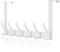 CASPLUS Over Door Hooks, Heavy Duty Over Door Hanger, 12 Door Hooks for Coats, Hats, Bags, Clothes, Towels, White