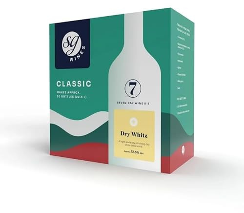 DIAH DO IT AT HOME SG - Solomon Grundy - Classic Dry White 30 Bottles Wine Making Kit and Airlock Home Brew Set
