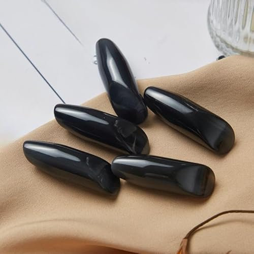 Nähknöpfe, Knopf, 50 Stück, 40 x 15 mm, Kunstharzknöpfe, Dunkelaugen-Knopf, Knebelknöpfe for Strickjacken, Knebelknöpfe for Strickmantel (Color : Black)