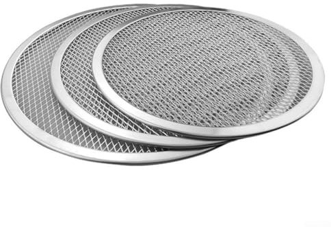 Besttoolifes Plaque à pizza en aluminium - Outil de cuisson - Grille de four - Plaque à pizza - Antiadhésive - En maille d'aluminium - 33 cm