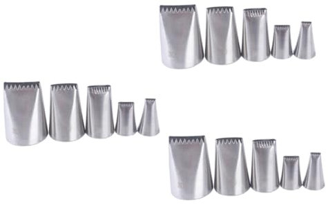 HOLIDYOYO Sahnetüllen-set Aus Edelstahl 15-teilig 5 Formen Kuchendekorationsspitzen Für Anfänger Zum Backen Von Fondant Und Keksen