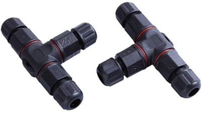Garneck Ip68 Waterproof Junction Box Cable Connector t Model 3-Way Wire Connector Sleeve for Outdoor Cable Connection 2pcs