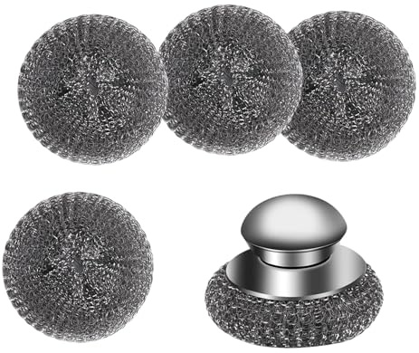 Jiqoe 1set Steel Wool Scrubber Scouring Pad For Toughs Cleaning Tasks On Various Kitchen Appliances Cleaning Tool Widely Use