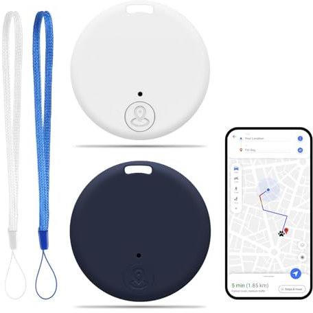 Localizzatore GPS 2 Pcs Smart Air Tracker Tag Compatibile con iOS e Android, Portachiavi GPS Android per Valigia/Gatti/Borsa/Bambini/Cani, Localizzatore Portatile con Allarme Sonoro