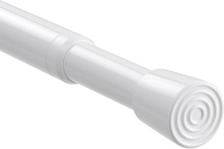 Asta per tende senza foratura, 68-100 cm, asta di serraggio per tende, asta telescopica, asta per tende, asta per tende, asta per doccia, colore bianco, 1 pezzo