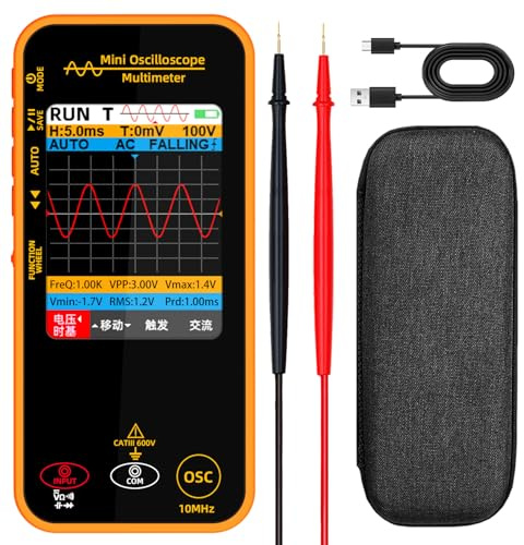OS1 Digital Osciloscopio Multímetro 10MHz Ancho de banda Osciloscopio portátil con 48MSa/s Frecuencia de muestreo 3.2 TFT LCD Recargable Multímetro Capacitancia Diodo Ohm Voltaje Tester