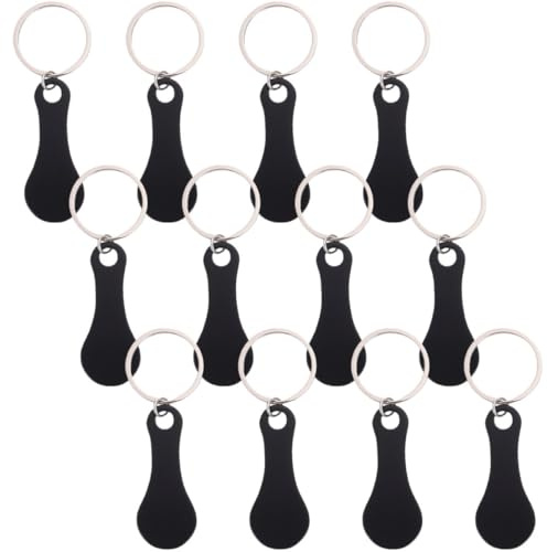 OHPHCALL 12pcs Metal Shopping Cart Tokens Keyring Set Portable Grocery Trolley Coin Keychains for Store Cart Accessory