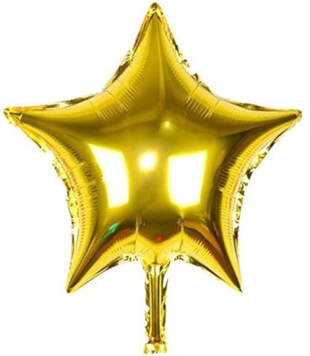 Trixes - Lot de 5 grands ballons dorés de 45 cm en forme d’étoiles, à gonfler avec de l'hélium, métallisés, ballonnets pour célébrations, fêtes et décorations de table des fêtes